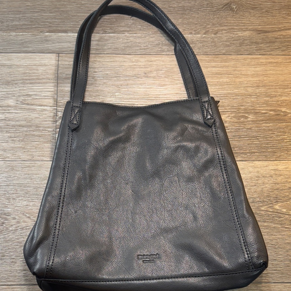 Margot Black Leather shoulder Bag